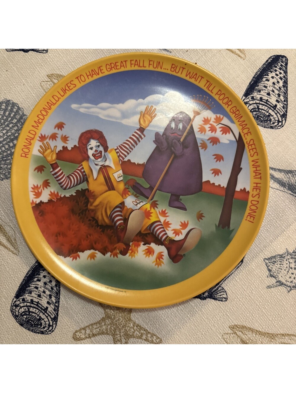 McDonald’s Dinner Plate Vintage 1977 Fall Themed